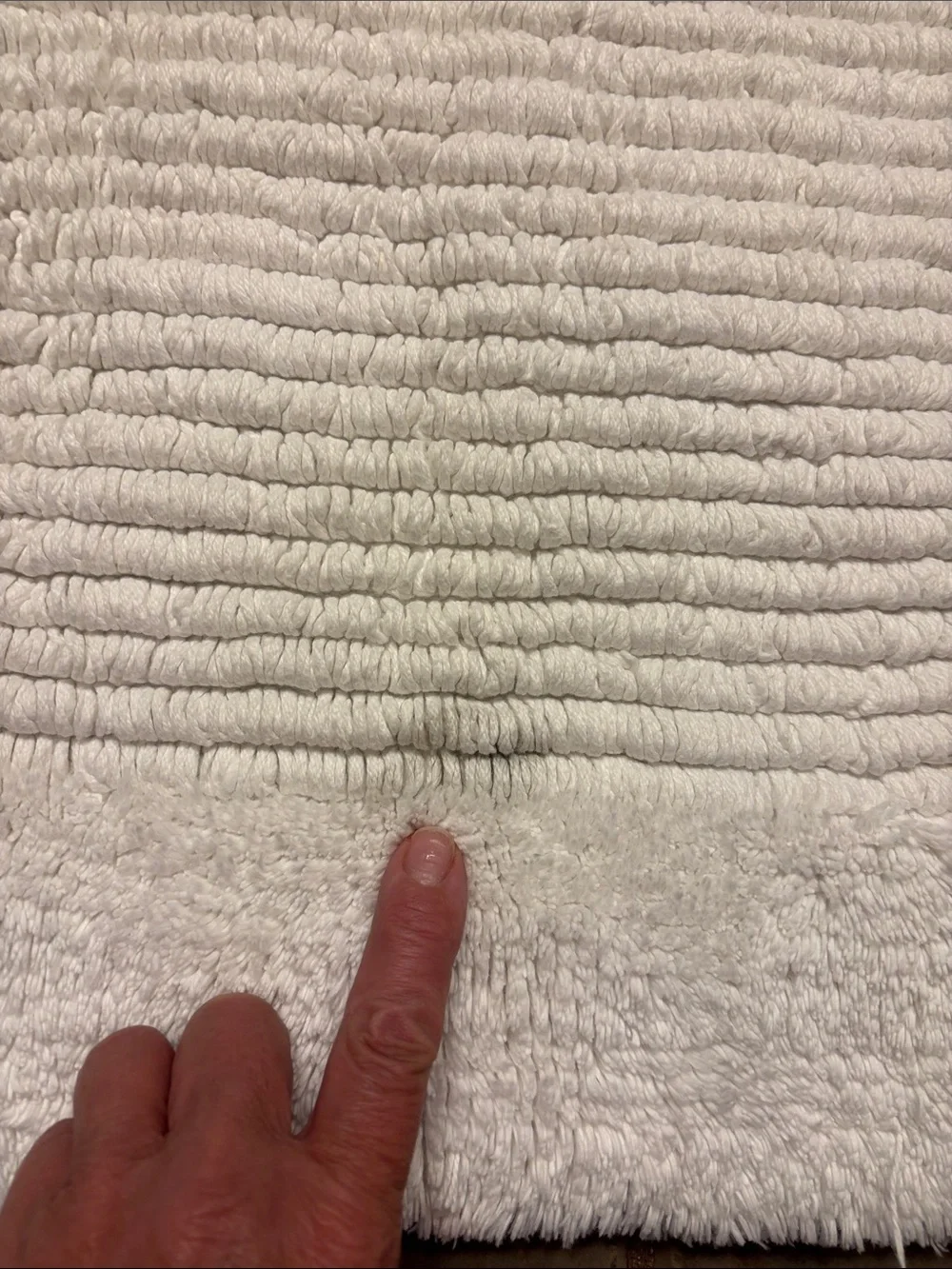 Haven Plush White Loop Bath Mat